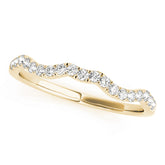 Split Prong Curved Half Eternity Ring in Gold & Platinum
