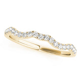 Split Prong Curved Half Eternity Ring in Gold & Platinum