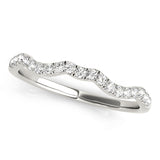 Split Prong Curved Half Eternity Ring in Gold & Platinum
