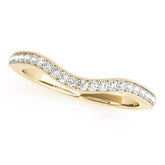 Milgrained Curved Half Eternity Ring in Gold & Platinum