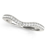 Milgrained Curved Half Eternity Ring in Gold & Platinum