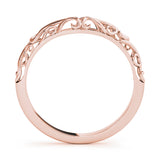 Vintage-Inspired Curved Wedding Gold Band