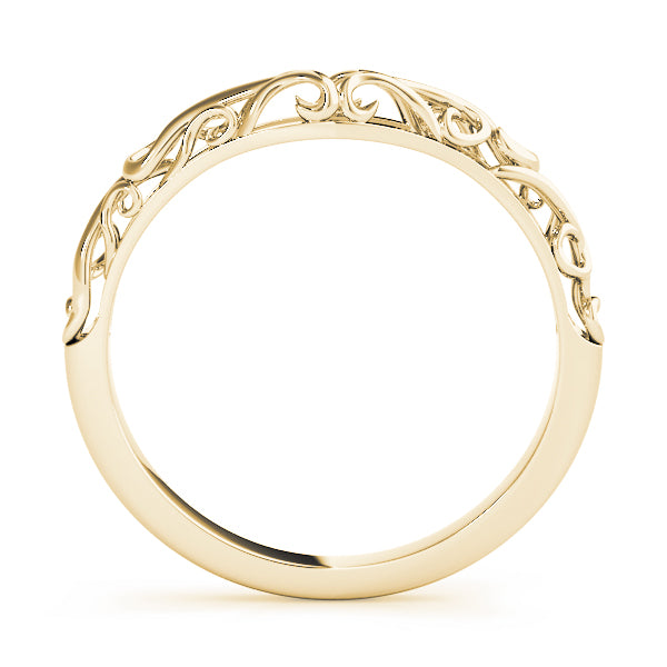 Vintage-Inspired Curved Wedding Gold Band