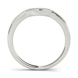 Prong in Channel Milgrain Curved Half Eternity Ring in Gold & Platinum
