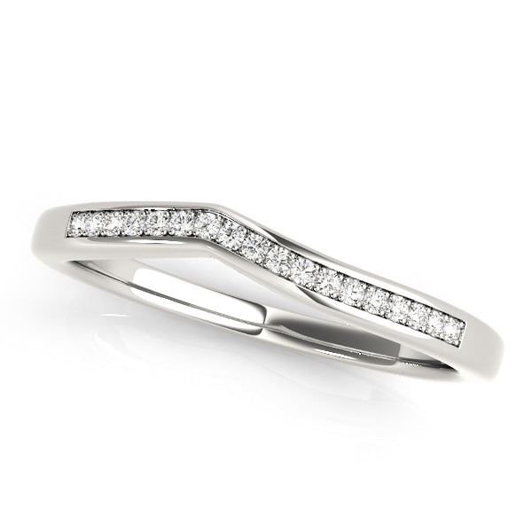 Prong in Channel Curved Half Eternity Ring in Gold & Platinum