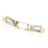 Bar Set Baguette Half Eternity Ring in Gold & Platinum