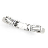 Bar Set Baguette Half Eternity Ring in Gold & Platinum