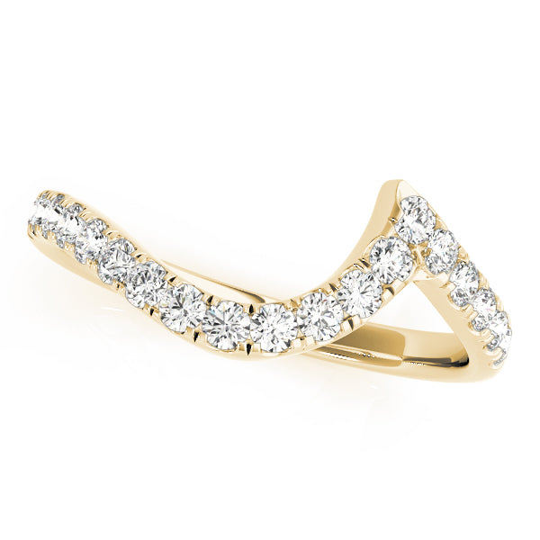 Curved Bands Half Eternity Ring in Gold & Platinum