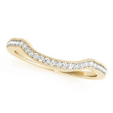 Curved Milgrain Half Eternity Ring in Gold & Platinum
