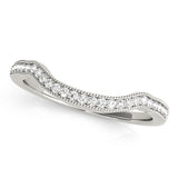 Curved Milgrain Half Eternity Ring in Gold & Platinum