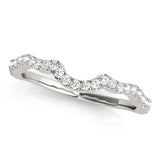 Split Prong Curved Half Eternity Ring in Gold & Platinum