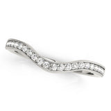 Milgrain Curved Half Eternity Ring in Gold & Platinum