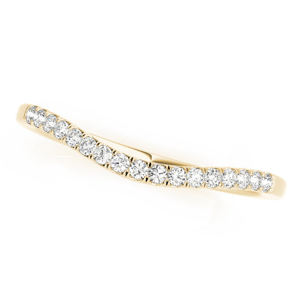 U-Prong Curved Half Eternity Ring in Gold & Platinum
