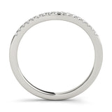 U-Prong Curved Half Eternity Ring in Gold & Platinum