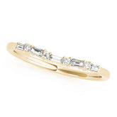 Alternating Round & Fancy Baguette Half Eternity Ring in Gold & Platinum