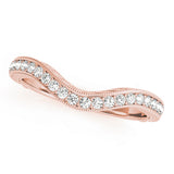 Curved Milgrain Half Eternity Ring in Gold & Platinum
