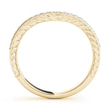 Curved Milgrain Half Eternity Ring in Gold & Platinum