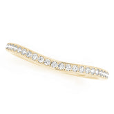 Single Row Prong Set Curved Half Eternity Ring in Gold & Platinum