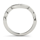 Vintage Milgrain Curved Half Eternity Ring in Gold & Platinum