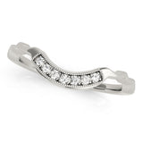 Vintage Milgrain Curved Half Eternity Ring in Gold & Platinum