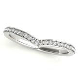 Prong in Channel Curved Half Eternity Ring in Gold & Platinum