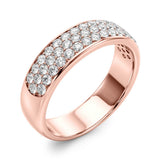 Multiple Row Pavã© Set Half Eternity Ring in Gold & Platinum