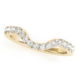 Curved Split Prong Half Eternity Ring in Gold & Platinum