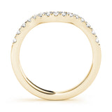 Curved Split Prong Half Eternity Ring in Gold & Platinum