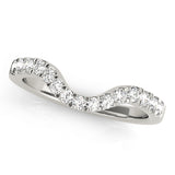 Curved Split Prong Half Eternity Ring in Gold & Platinum
