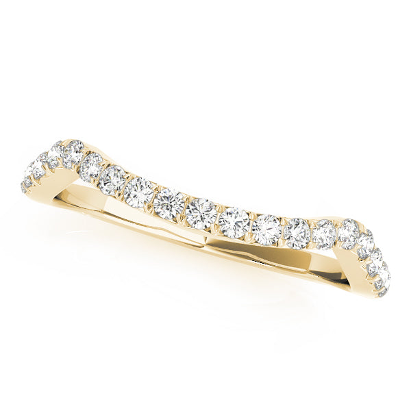 Curved Half Eternity Ring in Gold & Platinum