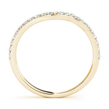 Prong Set Curved Half Eternity Ring in Gold & Platinum