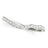 Prong Set Curved Half Eternity Ring in Gold & Platinum