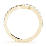 Prong Set Curved Half Eternity Ring in Gold & Platinum