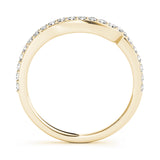 Single Row Prong Set Curved Half Eternity Ring in Gold & Platinum