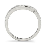 Single Row Prong Set Curved Half Eternity Ring in Gold & Platinum