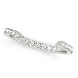 Single Row Prong Set Curved Half Eternity Ring in Gold & Platinum