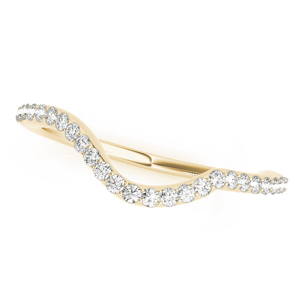 Single Row Curved Half Eternity Ring in Gold & Platinum