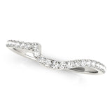 Single Row Split Prong Curved Half Eternity Ring in Gold & Platinum