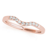Split Prong Curved Half Eternity Ring in Gold & Platinum