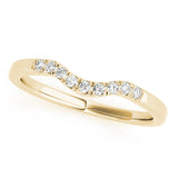 Split Prong Curved Half Eternity Ring in Gold & Platinum