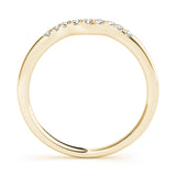 Split Prong Curved Half Eternity Ring in Gold & Platinum