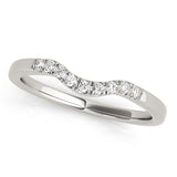Split Prong Curved Half Eternity Ring in Gold & Platinum