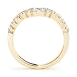 Single Row Xo Cut Curved Half Eternity Ring in Gold & Platinum