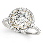 Adored Halo Round Diamond Engagement Ring — 9K/18K Gold & Platinum
