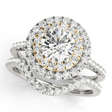 Adored Halo Round Diamond Engagement Ring — 9K/18K Gold & Platinum