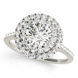 Adored Halo Round Diamond Engagement Ring — 9K/18K Gold & Platinum
