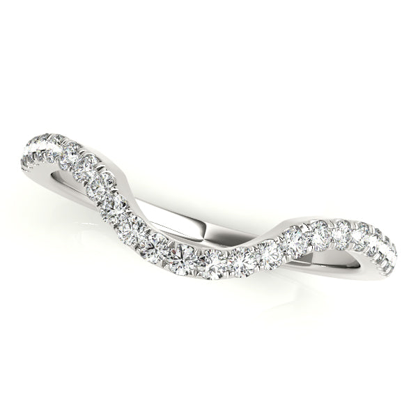 Curved Half Eternity Ring in Gold & Platinum