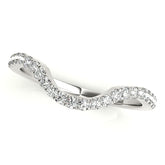 Curved Half Eternity Ring in Gold & Platinum
