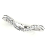 Curved Half Eternity Ring in Gold & Platinum