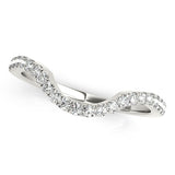 Curved Half Eternity Ring in Gold & Platinum